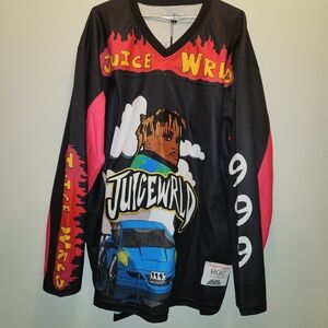 Juice WRLD Black and Red Men's Graphic Hockey Jersey